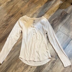 Elegant Cream Long Sleeve Women's Tee